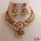 Premium Floral Peacock Motifs Kemp Necklace With Two Interchangeable Pendants NC3025