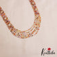 Sparkling Multi Layered crystal & Pearl statement Haaram with floral accents LH2081