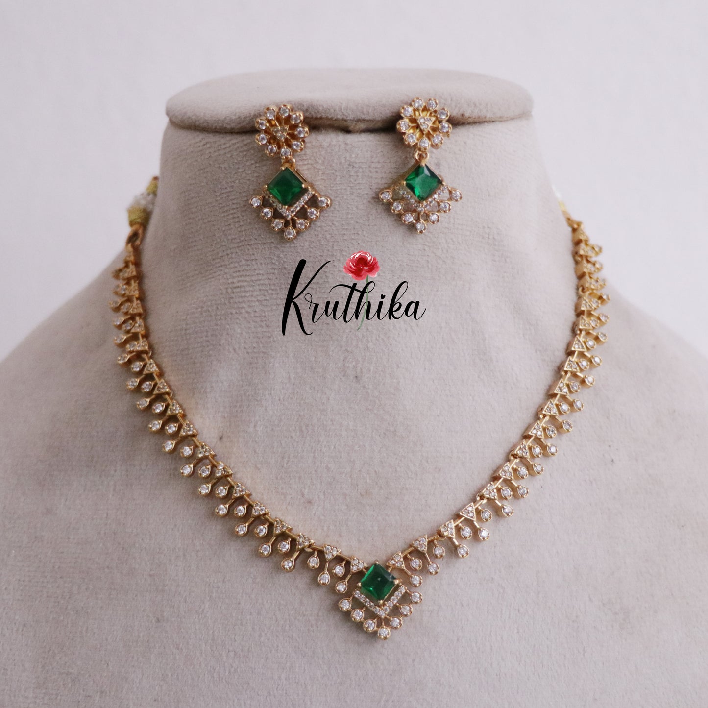 Trendy CZ Sparking Victorian Necklace Sets NC2171 (Available in 3 Colours)