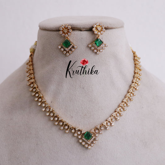 Trendy CZ Sparking Victorian Necklace Sets NC2171 (Available in 3 Colours)