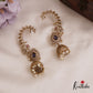 Gorgeous Peacock Teardrop Motifs AD Ear Cuff With Pearl Drops E977 (Available In 5 Colors)