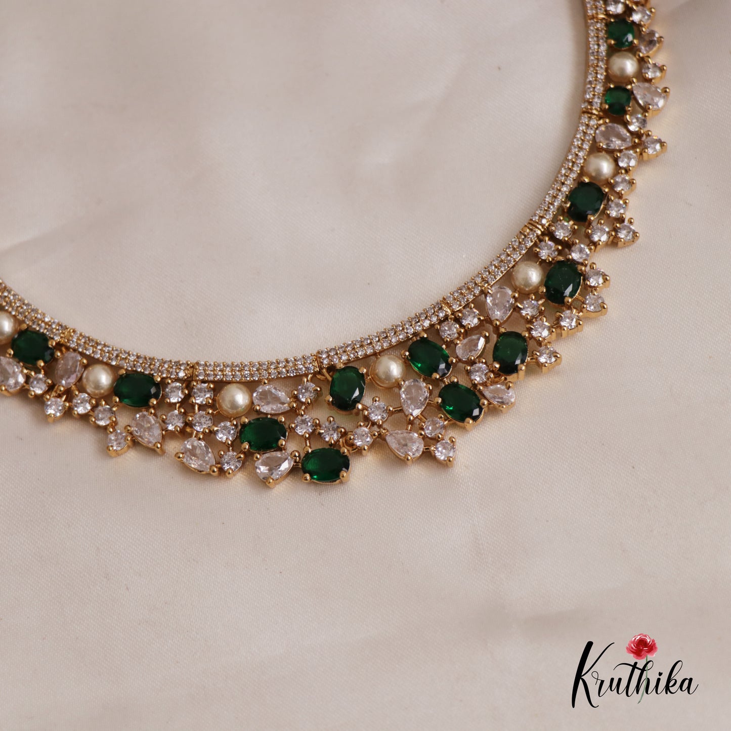 Elegant AD Victorian Moissanite Choker NC2662 (Available In 6 Colors)