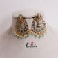 Beautiful Kemp Lakshmi Peacock Jhumka With Bead And Pearl Drops Earrings E804