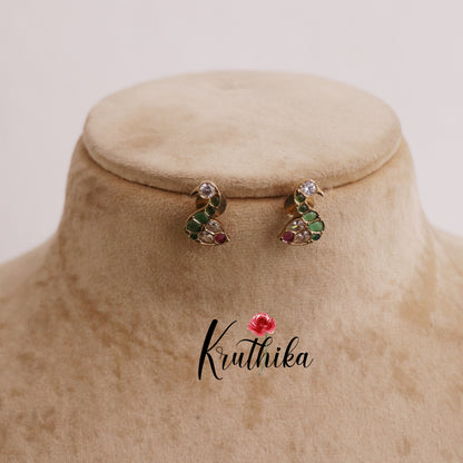 Simple Kemp Peacock Earstuds E680 (Available in 2 Colors)