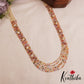 Sparkling Multi Layered crystal & Pearl statement Haaram with floral accents LH2081
