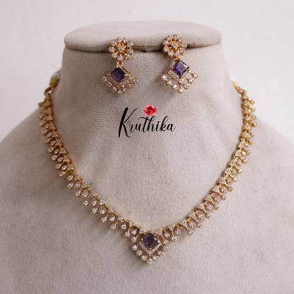 Trendy CZ Sparking Victorian Necklace Sets NC2171 (Available in 3 Colours)