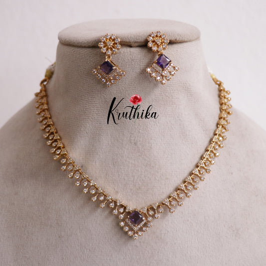 Trendy CZ Sparking Victorian Necklace Sets NC2171 (Available in 3 Colours)