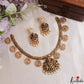 Traditional Antique Lakshmi Peacock Motifs Bottu Necklace With Pearl Drops NC3200 (Available In 2 Colors)