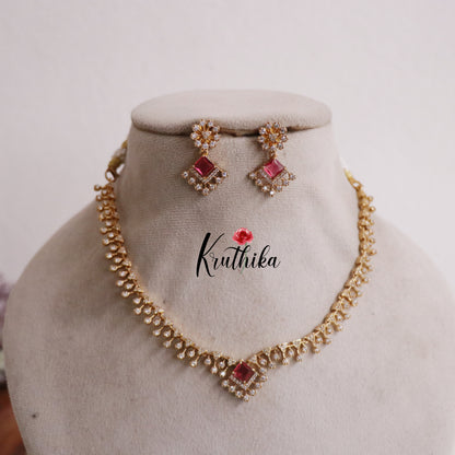 Trendy CZ Sparking Victorian Necklace Sets NC2171 (Available in 3 Colours)