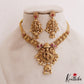 Elegant Antique Lord Krishna Motifs Kemp Necklace With Golden Bead Drops NC2761