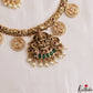 Traditional Antique Lakshmi Peacock Motifs Bottu Necklace With Pearl Drops NC3200 (Available In 2 Colors)