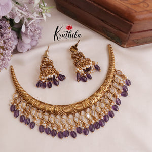 Elegant Antique Hasli Necklace Sets NC2008 (Available in 4 Colours)