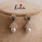 Gorgeous CZ Jhumka With Pearl Drops E656 ( Available in 2 Colours)