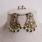 Gorgeous Kemp Peacock With Bead And Pearl Drops Earrings E802