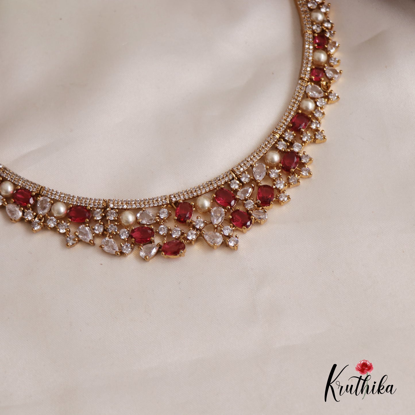 Elegant AD Victorian Moissanite Choker NC2662 (Available In 6 Colors)