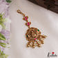 Classic Antique Lakshmi Peacock Motifs Jadau Maang Tikka With Pearl Bead Drops MT402 (Available In 4 Colors)