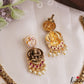 Traditional Antique Lakshmi Peacock Motifs Bottu Necklace With Pearl Drops NC3200 (Available In 2 Colors)