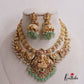Premium Jadau Antique Lakshmi Peacock Necklace with Beads NC2528 (Available In 2 Colours)