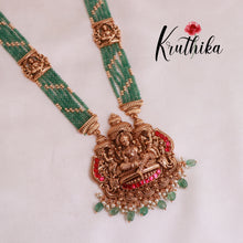 Premium green beads Temple Jadau Haaram LH1810