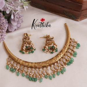 Elegant Antique Hasli Necklace Sets NC2008 (Available in 4 Colours)