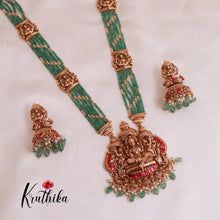 Premium green beads Temple Jadau Haaram LH1810