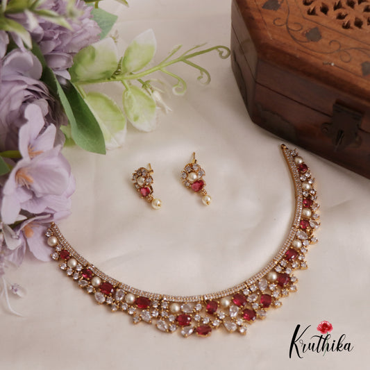 Elegant AD Victorian Moissanite Choker NC2662 (Available In 6 Colors)