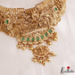 Premium Antique Nagas Lakshmi Peacock Motifs Temple Choker With Bead Drops NC3164 (Available In 2 Colors)