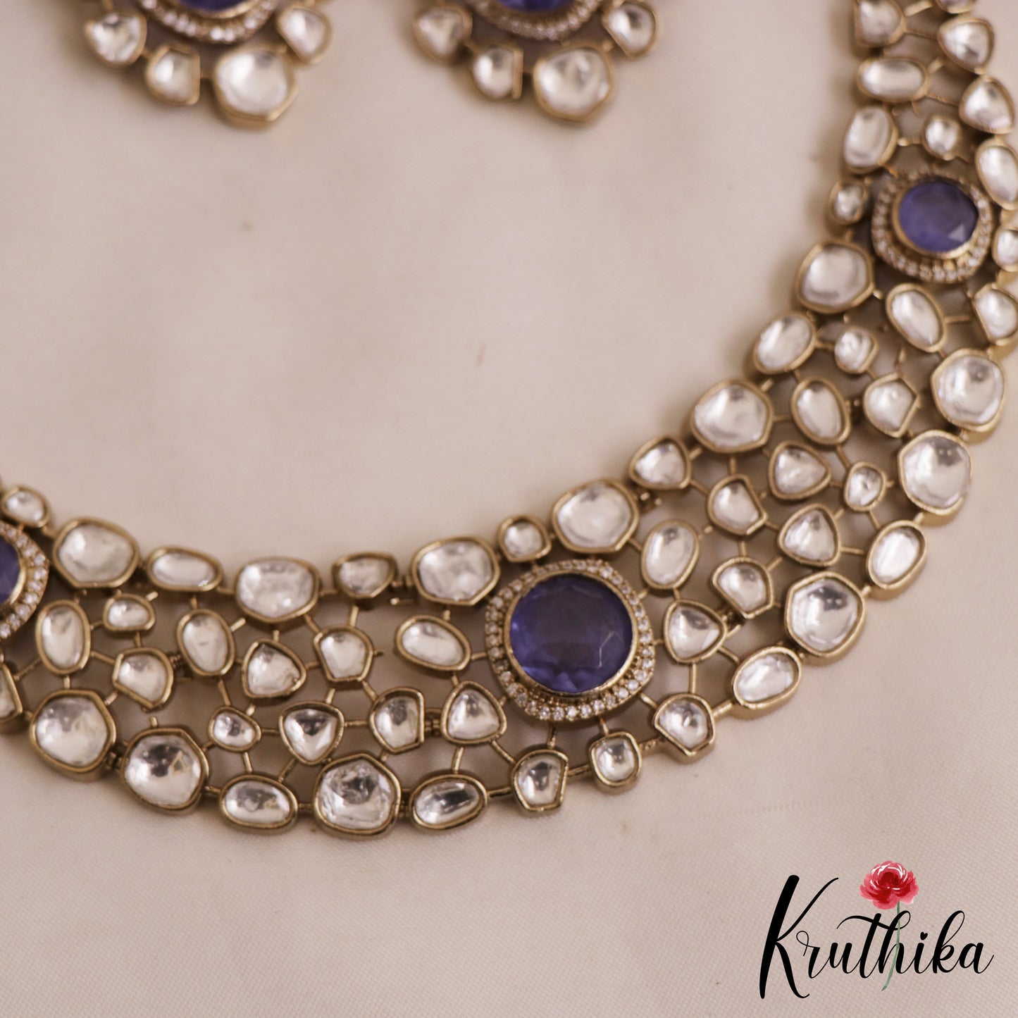 Gorgeous Geometric Motifs Mossanaite Choker NC2837 (Available In 2 colors)