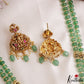 Trendy Antique Lakshmi Motifs Double Layered Green Beads Jadau Haaram LH2159