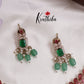 Pretty AD/ Victorian Necklace with Pastel Green Beads Drops NC2248