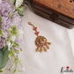 Classic Antique Lakshmi Peacock Motifs Jadau Maang Tikka With Pearl Bead Drops MT402 (Available In 4 Colors)