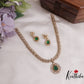 Beautiful CZ Leaf Necklace with Water Drop Pendant Set NC2271 (Available in 2 Colors)