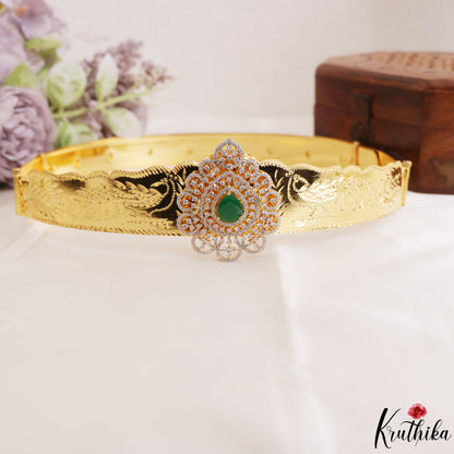 Sparkling Teardrop Motifs CZ Victorian Hip Belt V397 (Available In 2 Colors)