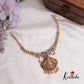Pretty CZ Laxmi Necklace with Golden Beads Drops NC2247 (available in 2 Colors)