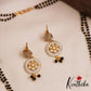 Classic Floral Double Layered AD Mangalsutra With Earrings Set NC2909
