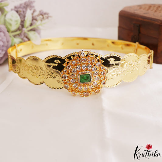 Elegant Teardrop Motifs CZ Hip Belt V395 (Size Adjustable - 20 to 32)
