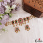 Beautiful Floral Motifs Kemp Choker With Golden Bead Drops NC3222