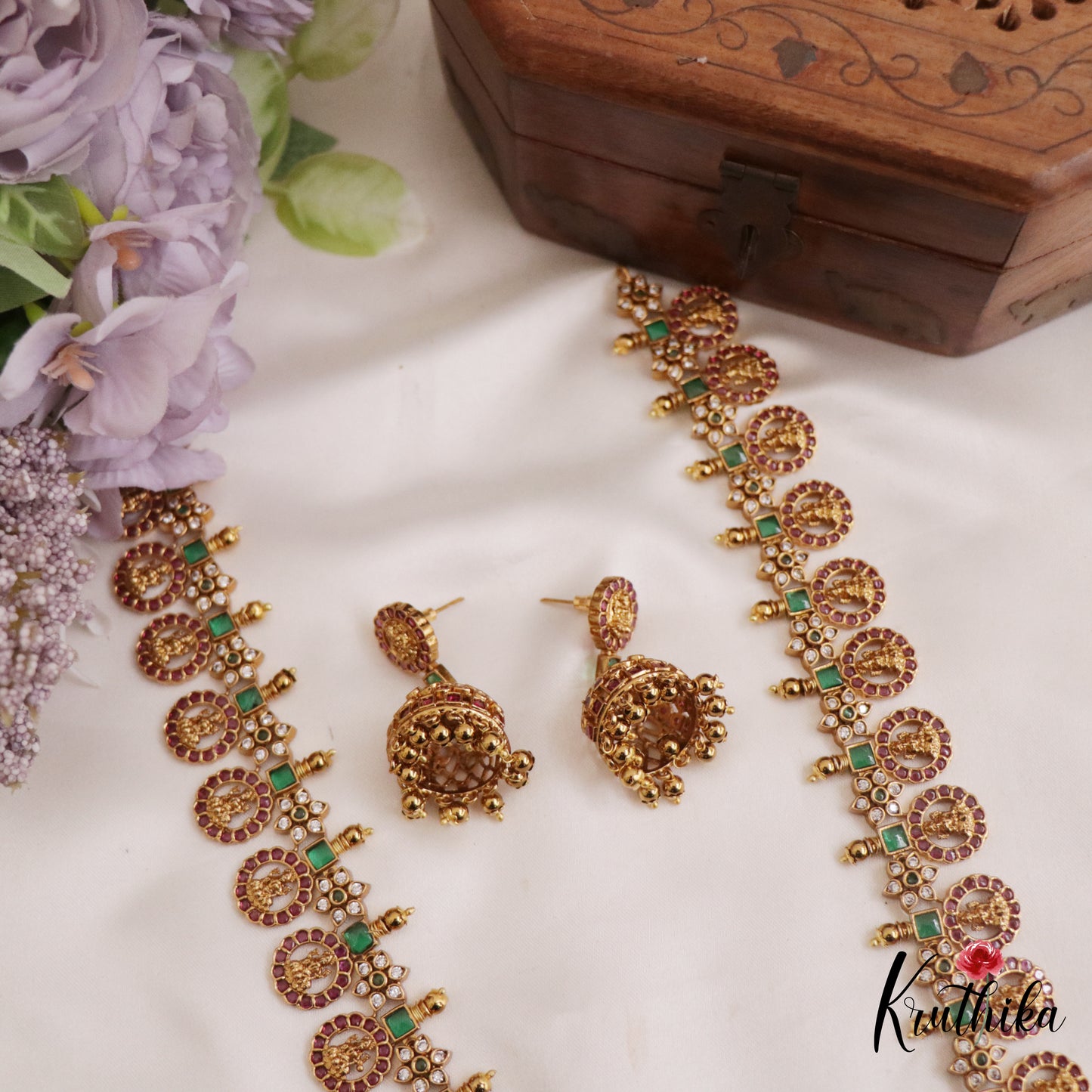Stunning Kemp Coin Lakshmi Motifs Haaram LH2038