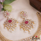 Sparkling Mango Motifs Diamond-Finish Gold-Tone AD Choker With Pearl Drops NC2760