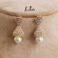 Beautiful CZ Sparkling Jhumka with Pearl Drop E619