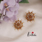 Simple Antique Floral Chakra Pearl Earstuds E690 (Available in 3 Colors)