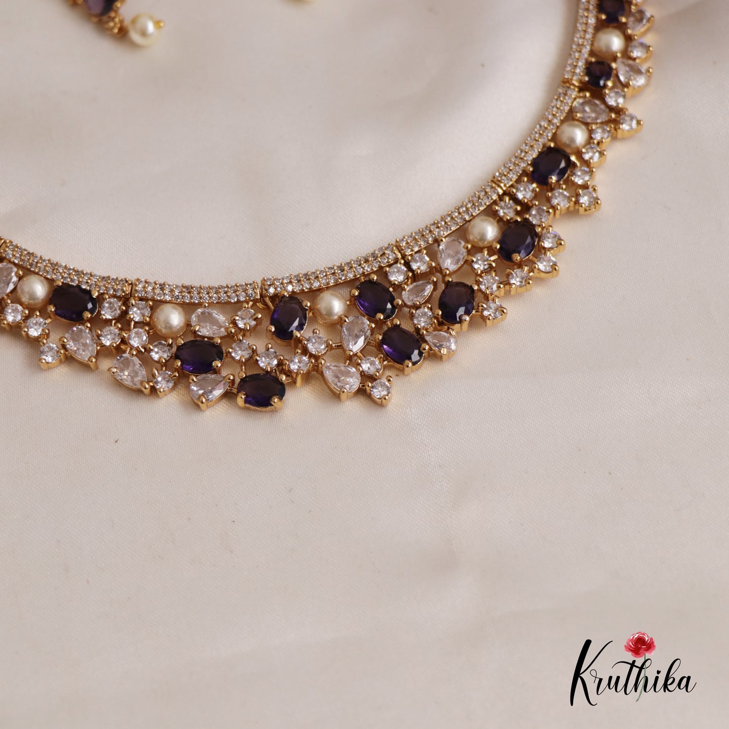 Elegant AD Victorian Moissanite Choker NC2662 (Available In 6 Colors)