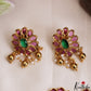 Beautiful Floral Motifs Kemp Choker With Golden Bead Drops NC3222