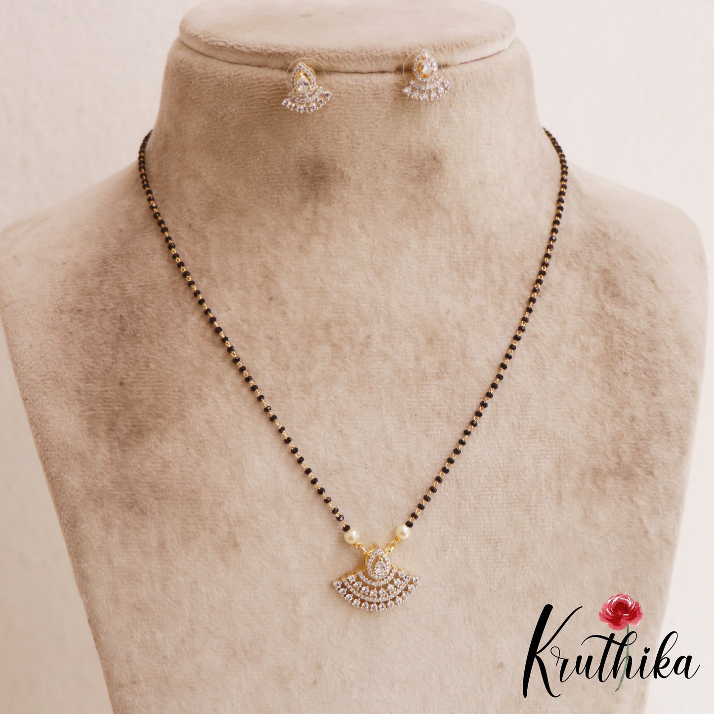 Elegant AD Mangalsutra With Earrings Set NC2908