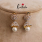 Beautiful CZ Sparkling Jhumka with Pearl Drops E652