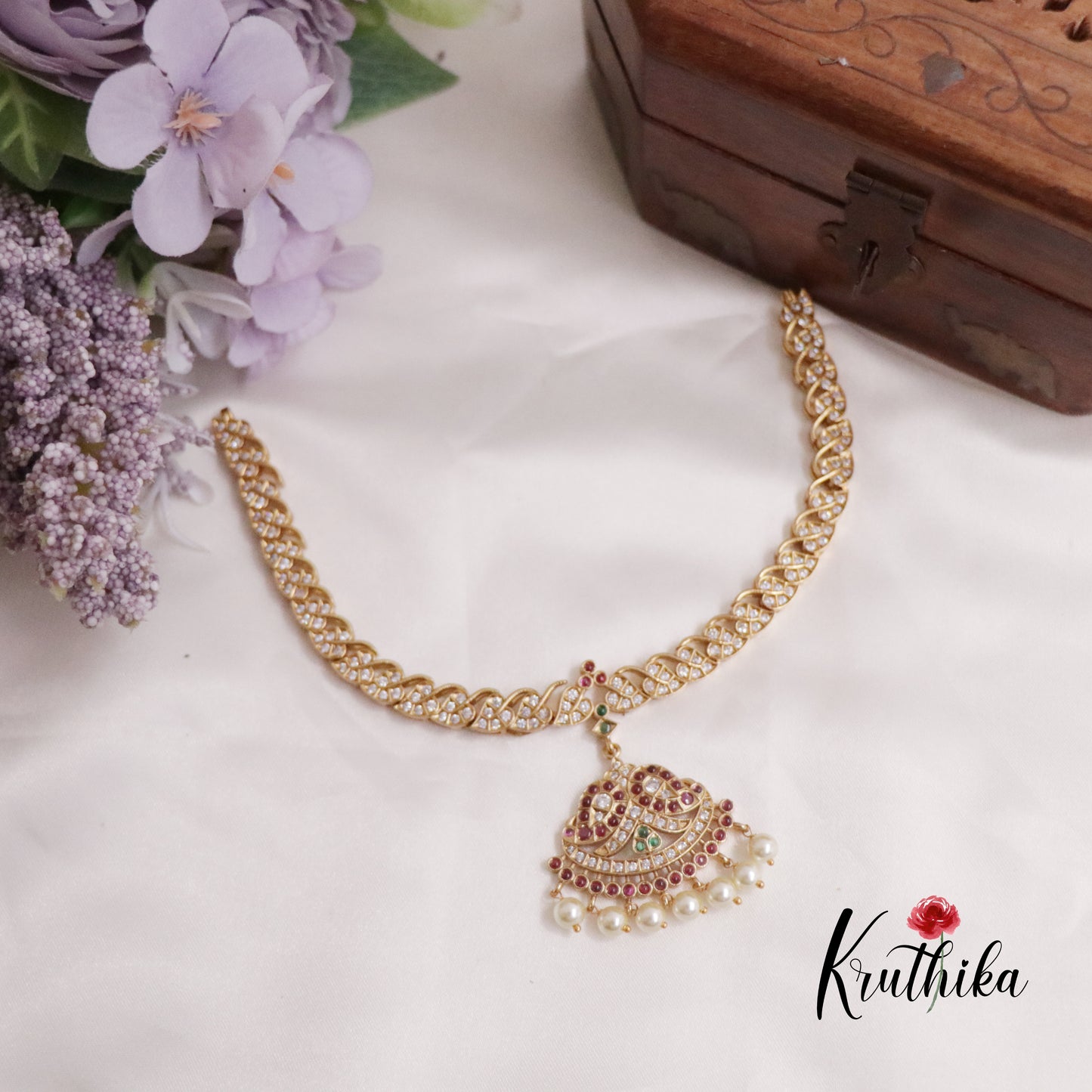 Trendy Antique Kemp Pearl Necklace Set NC2245