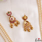 Classic Multi Strand Pearl Chain With Kemp Peacock Pendant LH2194 (Available In 2 Colors)