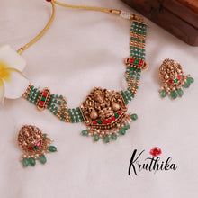 Gorgeous green beads Jadau Temple choker NC2018