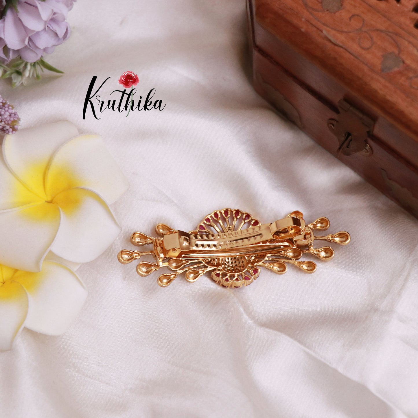 Trendy Peacock CZ Hair Clip J91 ( Available in 2 Colours)