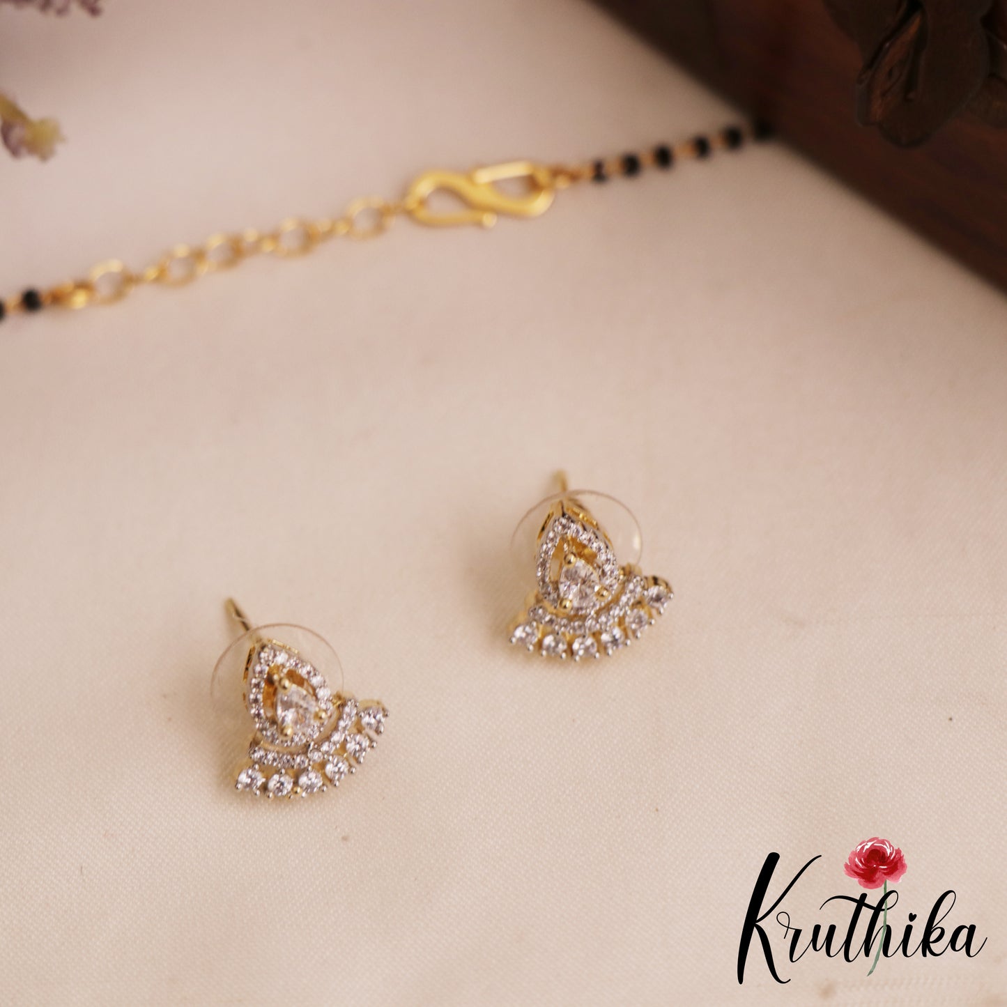 Elegant AD Mangalsutra With Earrings Set NC2908